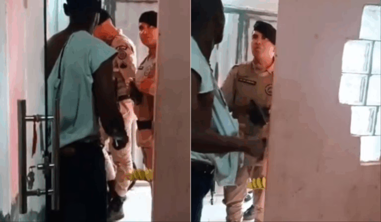 Homem viraliza ao rebater PMs em Feira: ‘O senhor tem que respeitar a Constituição’