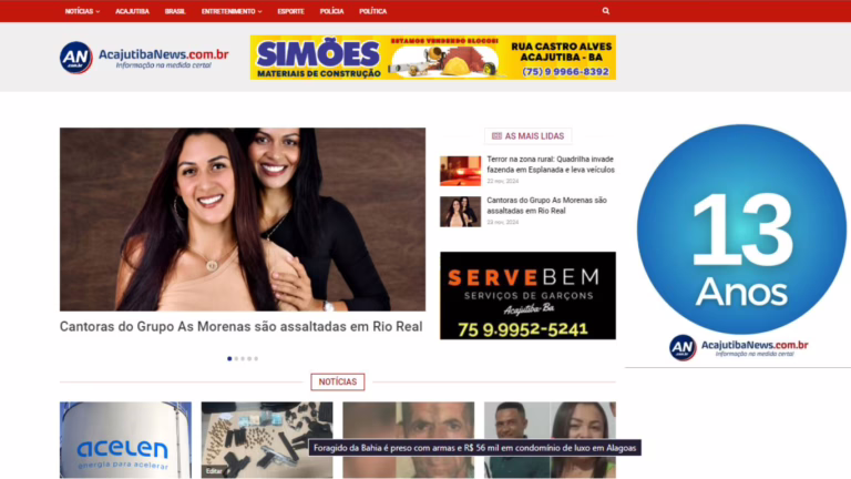 Portal Acajutiba News celebra 13 anos como referência em jornalismo local