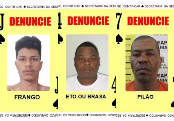 SSP atualiza Baralho do Crime com três novos foragidos na Bahia