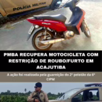 Polícia Militar Recupera Moto Roubada Durante Blitz em Acajutiba 