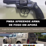 Polícia Militar apreende revólver após perseguição em Aporá