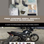 PM apreende armas, drogas e motocicleta durante operação no povoado Palmeiras em Esplanada