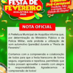 Uso de paredões é proibido na Festa de Fevereiro 2026 em Acajutiba por determinação do MP e da Polícia Militar
