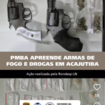PM apreende dois revólveres e drogas durante ação em Acajutiba