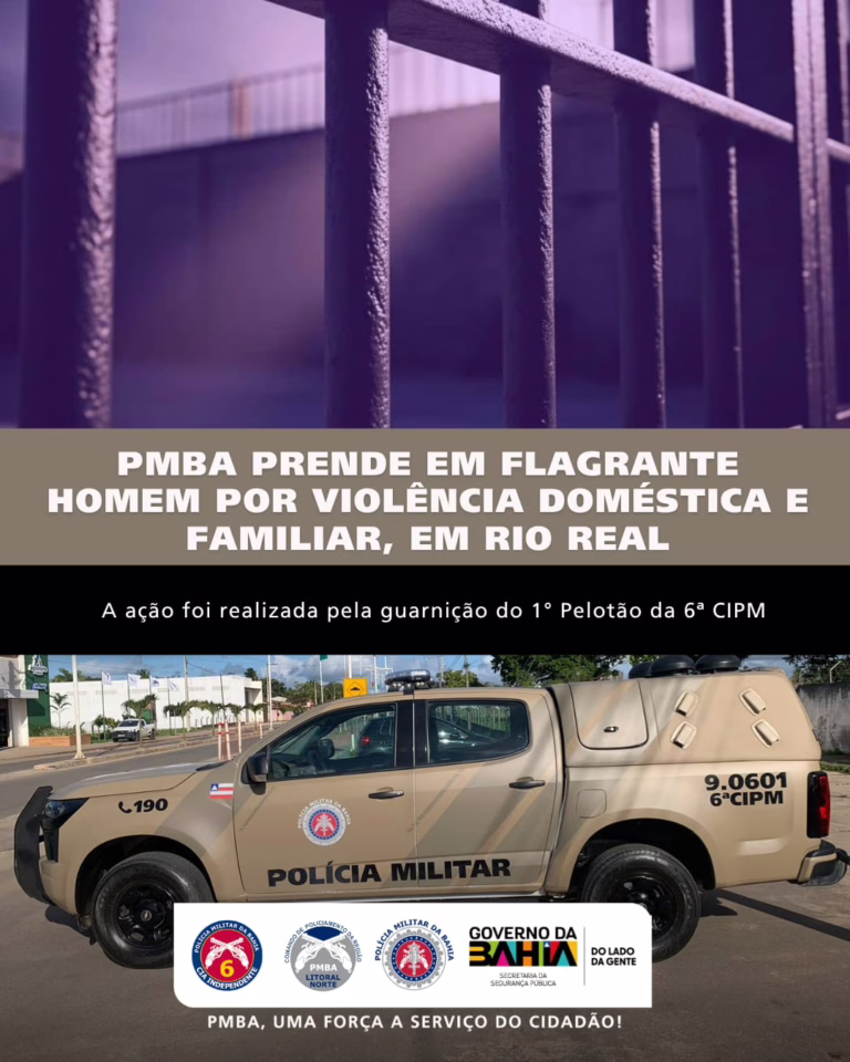 Homem é preso em flagrante por violência doméstica após invadir casa de ex-companheira em Rio Real