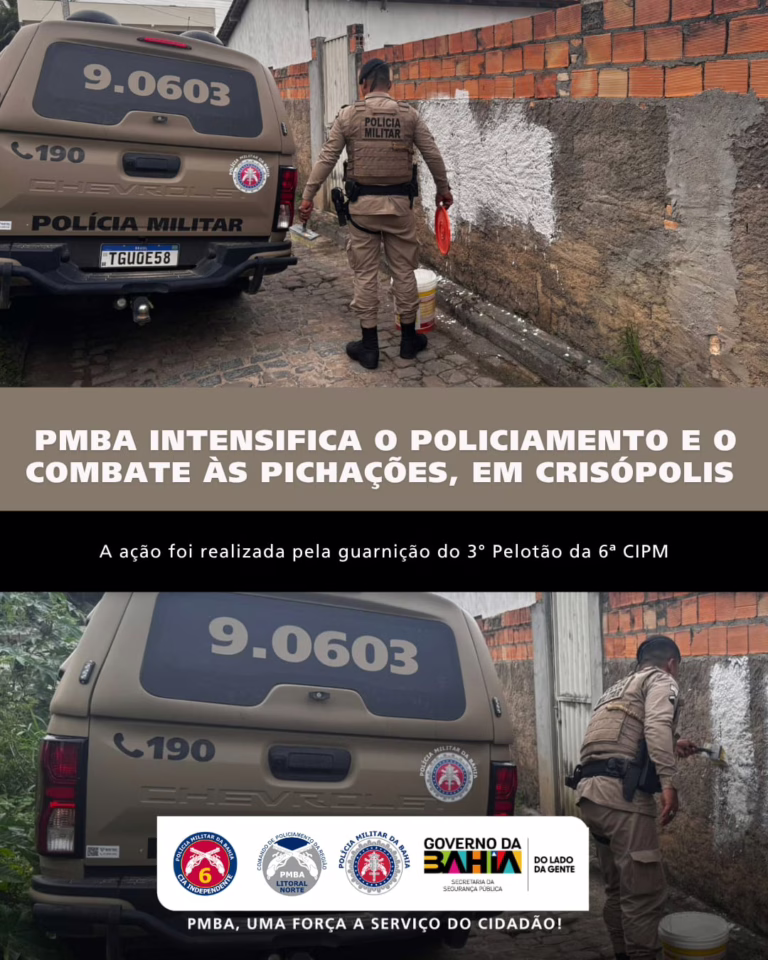 PMBA Intensifica Combate às Pichações de Facções em Crisópolis