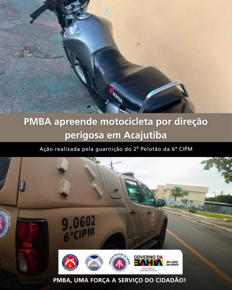 Polícia Militar apreende motocicleta com alterações irregulares em Acajutiba