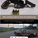 PMBA apreende revólver durante patrulhamento em Crisópolis
